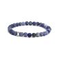 Preview: Armband mit 6 mm mattblauem Sodalith-Stein - Mat Blue 6mm
